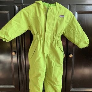 Patagonia baby snow suit green 24m